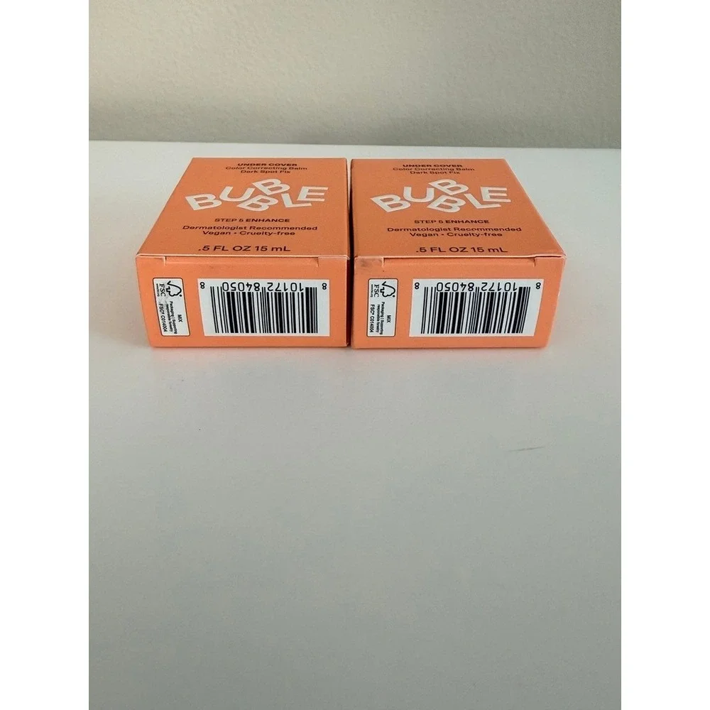 Bubble Under Cover Color Correcting Balm .5oz Orange Dark Spot Fix NWT 2pk